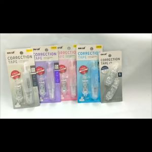 Oval Orbitec 360 Degree Retractable Correction Tape(5MM X 6M) + Free Refill QSR-506 / Refill Set of 2 (5MM X6M) QSM-506T