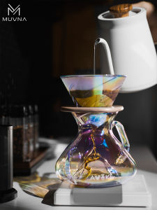 MUVNA TornadoGlow Carafe Sharing Pot 450ml Glass Brew Coffee Utensil Water Level Display Mark Maker Accessories