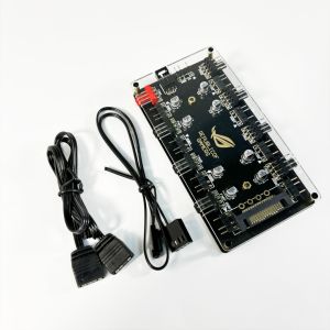 CX FUTRUE Dual 8-Way Interface Chassis Cooling Fan Hub STAT และ 5V 3PIN ARGB และ 8 + 12V 4PIN PWM และ 8 อินเทอร์เฟซ