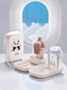 SHI YUE JIE JING | Portable Baby Bottle Nipple Brush and Drying Rack Set