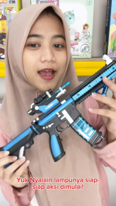 Mainan Anak BTC-3108 FUTURE CONTINUOUS SHOOTING LASER Mainan M4 Elektrik Lampu LED Warna Warni Suara