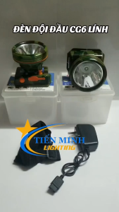 ĐÈN ĐỘI ĐẦU CG6 NÂU/LÍNH 2 CHẾ ĐỘ SÁNG YẾU/CỰC SÁNG SỬ DỤNG NGUỒN 2 PIN 18650 ÁNH SÁNG TRẮNG/VÀNG CHIẾU XA 300M