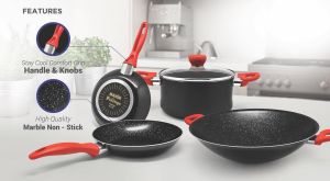 Maxim New Prestige 3pcs Set Wajan Penggorengan Teflon Anti Lengket + Spatula / Sutil Nylon