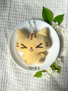 Bandai | Móc Khóa Thú Bông Mèo Dâu Tây Phong Cách Retro Dễ Thương Búp Bê Mèo Con Nhỏ Nhồi Bông Mặt Dây Chuyền Mềm Mại Phụ Kiện Trang Trí Túi Xách Dành Cho Người Yêu Thích Anime