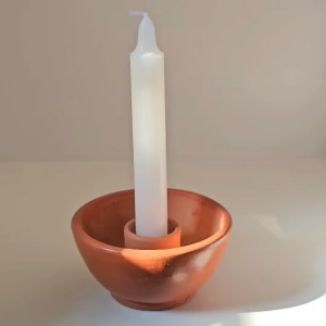 เชิงเทียน ถ้วยรองน้ำตาเทียนดินเผา ที่ปักเทียนขนาด 9 หุน ชิ้นละ 35 บาท #เชิงเทียน