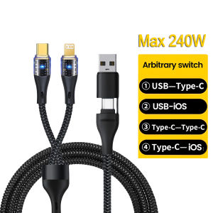 1.2M 2 in 2 USB Type C Cable for iPhone 15 14 13 12 ProMax 11 Charger Cable 2 in 1 Cable for Samsung Xiaomi Mi Macbook