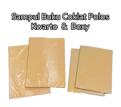 1 pack Sampul Buku Coklat POLOS Kwarto dan Boxy 20 Lembar