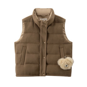 URLAZH | 90 White Goose Down Autumn New Chocolate Brown Quilted Vest