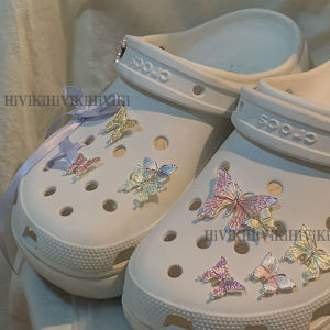 Original Hole Shoe Accessories Colorful Butterfly Shoe Buckle Ballet Style Finished Set Spring Day Small Sweet Potato