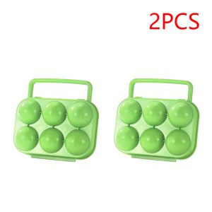2/6/12Grids Egg Case Portable Egg Container Box Folding Egg Storage Box Refrigerator Eggs Case with Handle for Outdoor and Home