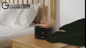 180ml USB Essential Diffuser Humidifier with Flame Light Effect Ultrasonic Cold Mist Aromatherapy Aroma Oil Diffuser Pelembap Udara Pengabut Aroma Mesin Kabus Sejuk