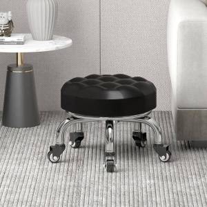 Rotating Mobile Footstool with Backrest