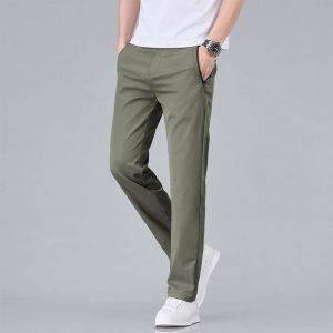 Ice Silk Cool Mens Pants 2025 New Summer Thin Casual Outdoor Quick-drying Sweatpants Male Straight Baggy Casual Men Trousers