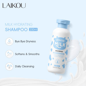 Laikou | LAIKOU 200ml Milk Hydrating Shampoo Anti Dryness Softens Smooths Daily Cleansing Travel Friendly Hair Shampoo For All Hair Type