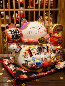 Lucky Cat Figurine Money Bank Large Size Living Room Decor Business Opening Gift Front Desk Home Decoration Creative Gift