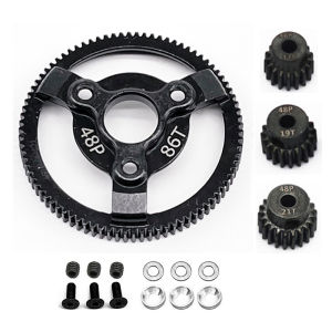 Bộ Bánh Răng Thép Đen Cứng Cho Xe Traxxas Slash 2WD Bandit Rustler Stampede Drag Với Bánh Răng Dẫn Động 48P 72T 76T 83T 86T 90T Phụ Kiện Nâng Cấp Kim Loại