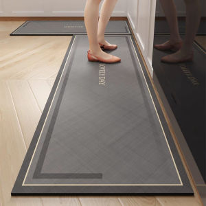 VIKAMA Retro kitchen floor mat anti slip and oil resistant kitchen specific Diatom mud mat household kitchen carpet