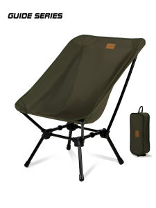 GuideSeries Camping Chair Outdoor Leisure Moon High Back Folding Chair Sturdy Aluminum Frame Picnic Barbecue Essential