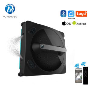Robot Window Cleaner Purerobo W-V1S With Vibration，Dual Water Spray，High Vacuum Suction Glass Cleaning Window Cleaner Robot