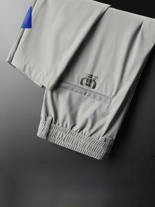 ROMON | Lormen Mens Casual Pants Summer Thin Trendy Loose Straight Ice Silk Breathable Sports Quick Dry Long Pants Youth Fashion Style