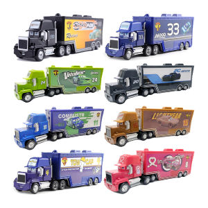 Disney Pixar Cars Container Trucks Mack 15 Mud McQueen Racing Jackson Storm 1:55 Die Cast Model Anime Toy Car Childrens Gifts