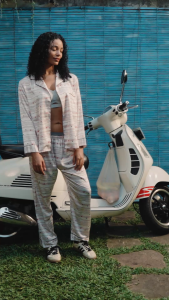 XIXILI TRIXIE SATIN STRIPED PAJAMAS