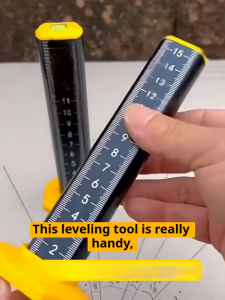 Magnetic Tile Height Gauge with Spirit Bubble Level Tile Leveling Ruler for Ceiling & Floor Tile Installation Tile Setting Measuring Tool for Construction
