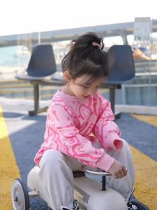 ALENA Girls Clothes Childrens Clothing Baju Lengan Panjang Budak Perempuan  Girls Sweatshirt Spring And Autumn Pink Childrens Clothes 2023 New Baby Tops Long-sleeved Clothesgirls Clothes