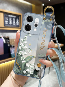 Creative Bell Flower Design Phone Case for OPPO Reno14 pro Soft Protective Cover with Crossbody Strap And Wristband Womens Style