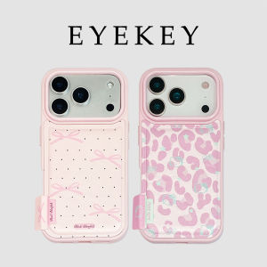Eyekey Ins Pink Leopard Print KT Cat Phone Case Apple 16 iPhone 17 pro Max New Model 14 Elegant Girl Heart 15 pro Leather 13 Anti-Fall Protection Cover