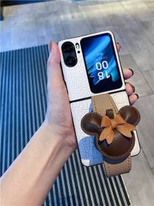 Cartoon Style Womens Phone Case with Wristband for OPPO Find N3 Flip Huawei P50 Pocket Foldable Screen ZFlip5/4/3 Anti-Fall Protective Shell