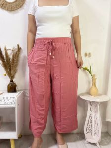 PLUS SIZE CHALLIS SQUARE PANTS WITH ONE POCKET AND BELLS