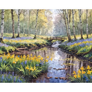 Scenic Forest Tree River Bridge Landscape Jigsaw Puzzle 500/1000/1200/2000PCS Stress Relief Puzzle Wall Art Decor Gift