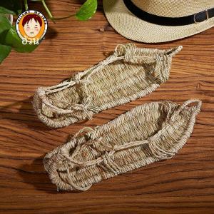 รองเท้าฟางย้อนยุคทอมือสําหรับผู้ชายและผู้หญิง ฤดูร้อน รองเท้าแตะป่านเต็มแบบสวมอุปกรณ์ประกอบฉากการแสดงบนเวที < Ne1> รองเท้าส้นเตี้ยมัดย้อม