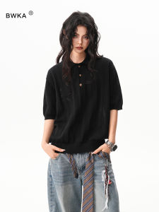 BWKA | Vintage Textured Jacquard Knit Polo Tee Shirt