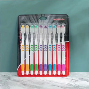 10pcs Double Ultra Soft Toothbrush Bamboo Charcoal NanoToothbrushes Dental Personal Teeth Brush Support Adult Toothbrush