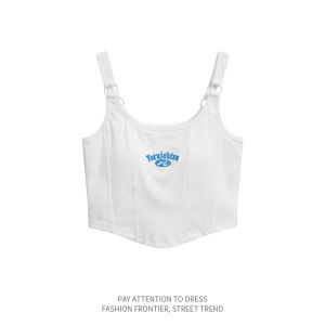 American Hot Girl Sporty Mini Strap Women Summer Inner & Outer Wear with Chest Pad Sweet & Spicy Short Top