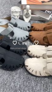 HELIVA CINDYA Sepatu Wedges Wanita Slip On Sol 5cm Jahit Tangan Model Terbuka HV6216