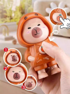 Creative Cartoon Capybara Face Changing Doll Keychain Stress Relief Toy Student Bag Pendant Trendy Internet Celebrity Gift