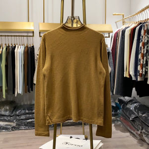 Loose Knitted Sweater Half High Collar Cuffed Base Layer Shirt Autumn Winter New Style Korean Version Slimming Effect