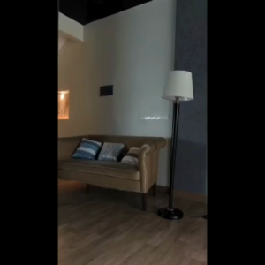 Lampu Lantai Minimalis Modern dengan Kap Kanvas untuk Dekorasi Artistik Interior Ruangan