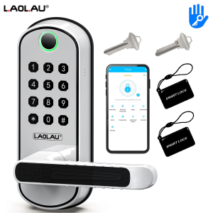 LAOLAU B04 Khóa Cửa Vân Tay Thông Minh WiFi Màn Hình Cảm Ứng Kỹ Thuật Số Với Ứng Dụng TTLOCK NFC Mở Cửa Không Cần Chìa Khóa IP67 Chống Nước Cho Cửa Thép/gỗ