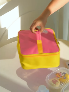Canvas insulation with rice carrying bag hand-held lunch bag Large capacity lunch box bag portable aluminum foil thick lunch box