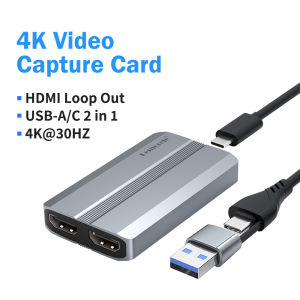 Lemorele | Lemorele Video Capture Card 4K HDMI-Compatible to USB/Type-C Recording Card Video Recorder for Switch Xbox PS4/5 Live Streaming