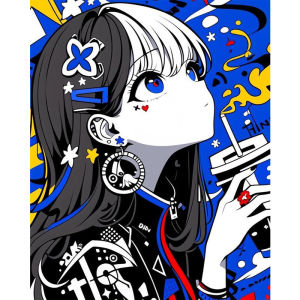 Acrylic Paint By Numbers Cute Anime painting By Numbers on Canvas Coloring By Number for Adults Paint Digital Art