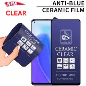 KERAMIK BLUE CLEAR Xiaomi Redmi 11 12C Note 6 Note 8 8T Note 11 4G 5G 11E 11S 11T 5G Note 12 5G 12 Pro Note 12 Pro+ Antigores Anti gores Ceramic Glossy / Crystal Anti Radiasi Full Layar Screen Lem glue