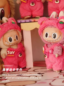 Macaron Strawberry Bear Clothes 17cm Plush Doll Hanging Clothes Pullip Clothes Anime Cosplay Costume Cute Style Toy Clothes