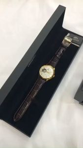 Đồng hồ cơ nam Orient Watch Classic RA-AG000 máy automatic dự trữ năng lượng tích cót tự động mặt lộ cơ kính cường lực chống xước chống nước 3 ATM dây da đeo tay cao cấp chính hãng