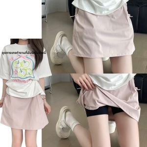 กระโปรงสั้นสีชมพูเอวสูง ทรงเข้ารูป ผ้าบาง สำหรับผู้หญิง ชุดทำงาน ฤดูร้อน 2025 แฟชั่นเกาหลี กระโปรงสั้นทรงเข้ารูป ทรงเข้ารูป กระโปรงสั้น