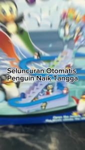 Mainan Seluncuran Otomatis Penguin Naik Tangga Dinosaurus Track Balap Berlampu dan Music / Mainan Luncuran Rail Viral